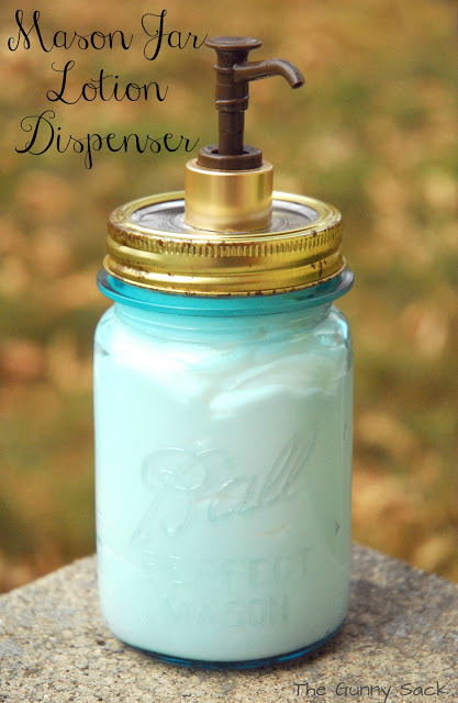 mason jar lotion dispenser labeled